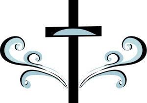 Blue and Black Swirl Cross Clipart