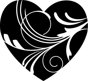 Valentine's Day Black and White Heart